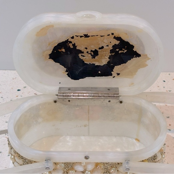 Vintage 1950’s Wilardy Marble Lucite Seashell Clutch‎ Purse - Picture 7 of 9